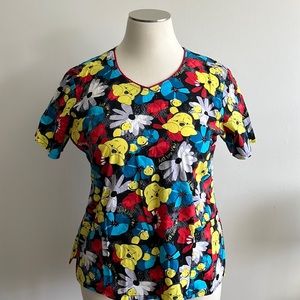 Disney Just Bee You Winnie the Pooh Scrub Uniform Nurse Top